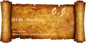Oláh Jusztin névjegykártya